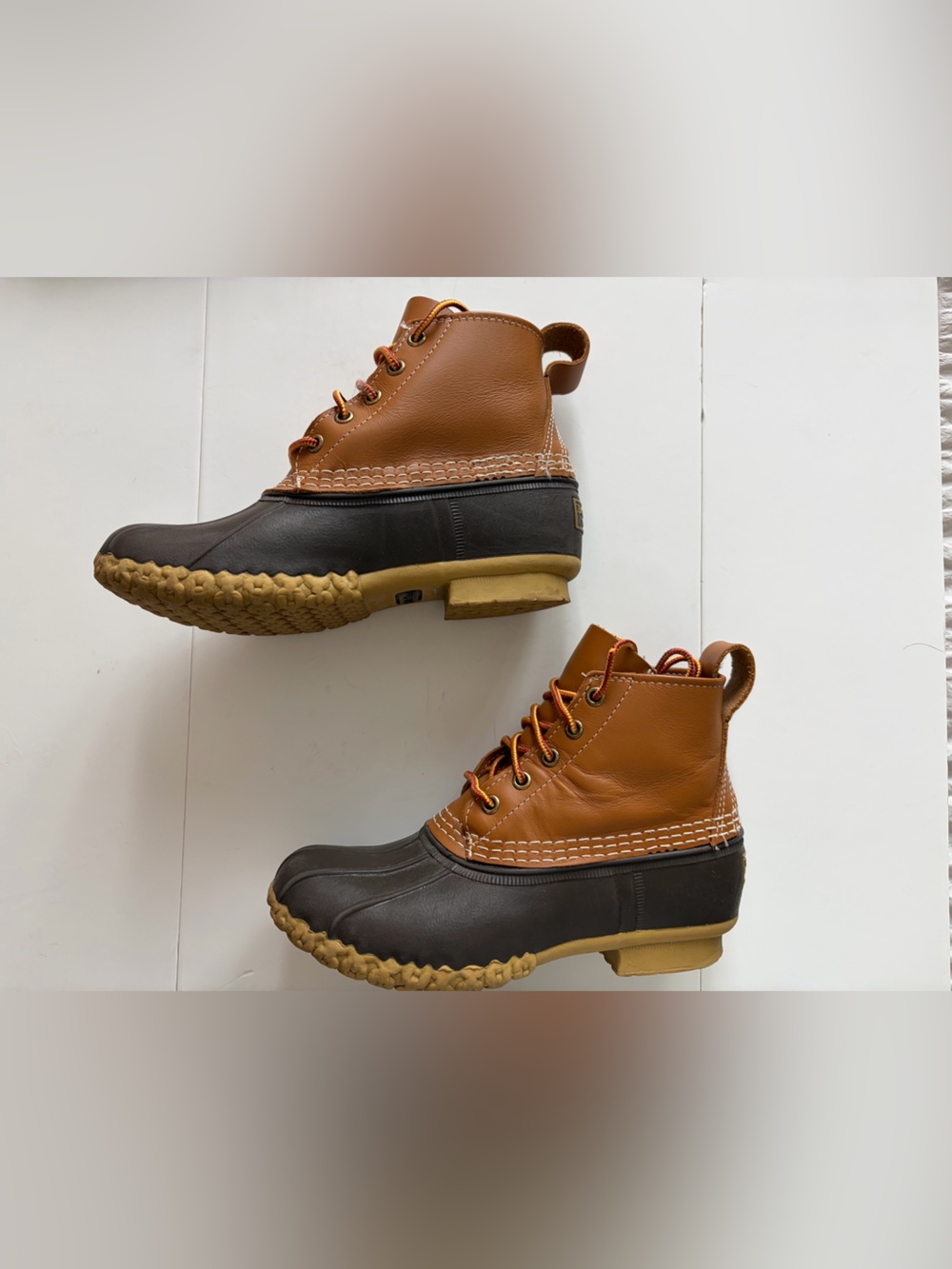 L.L.Bean Bean Boots Women’s Size 6 Duck Boots Tan Brown Leather